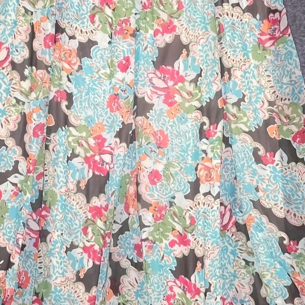 Cato Woman Floral Maxi Skirt Womens 22/24W Boho Cottagecore Flowy Pull On Summer